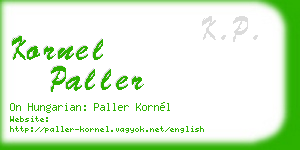 kornel paller business card